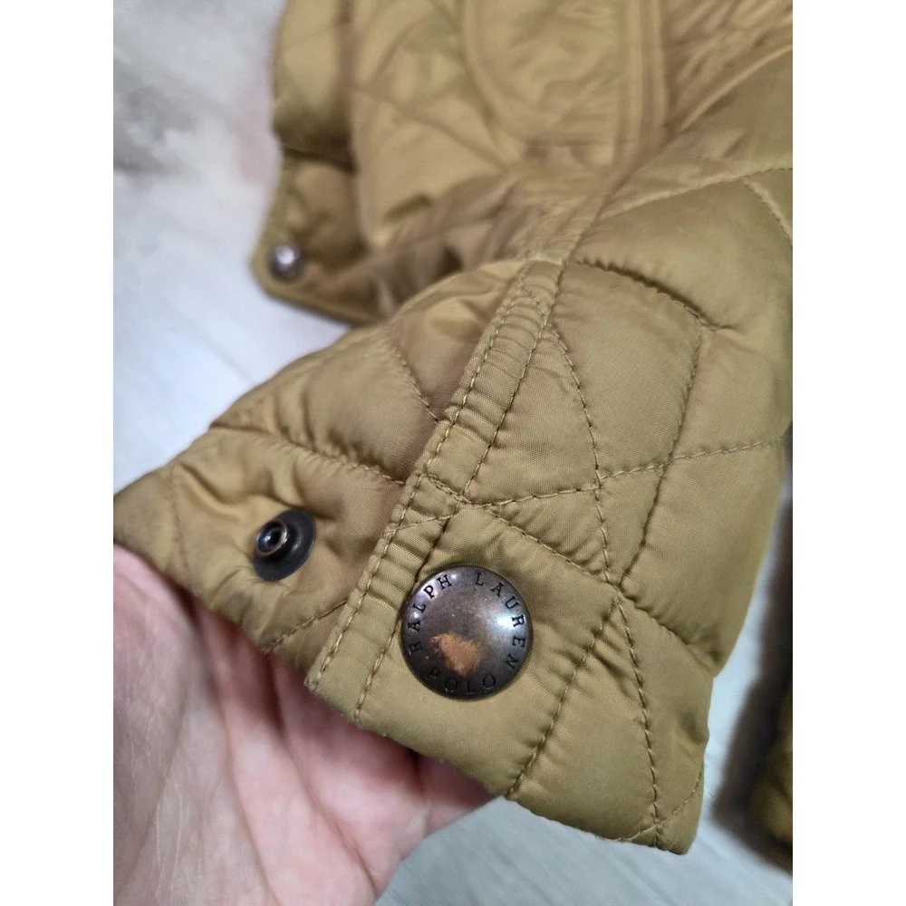 Vintage Polo Ralph Lauren Jacket Mens Medium‎ Diamond Quilted Utility Barn Snap